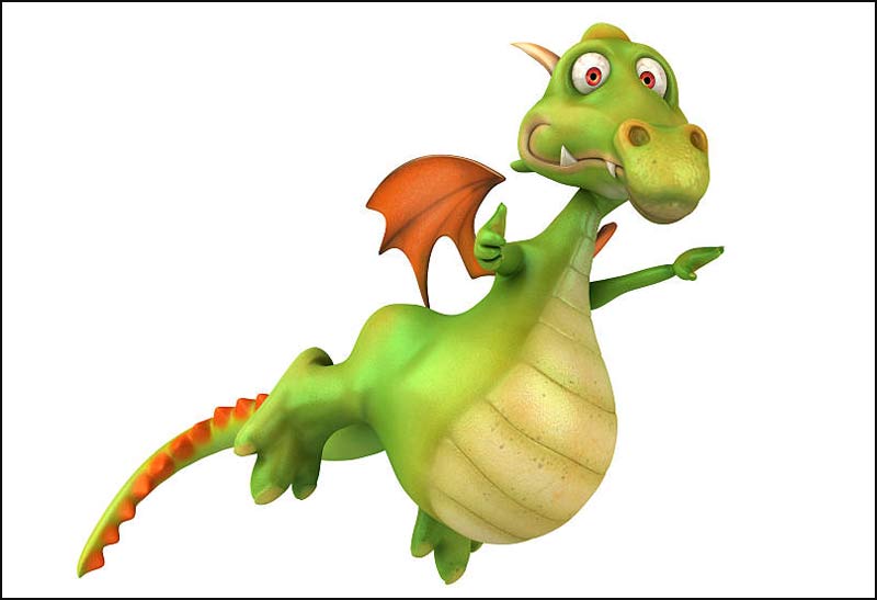 image of Elliot the Dragon flying