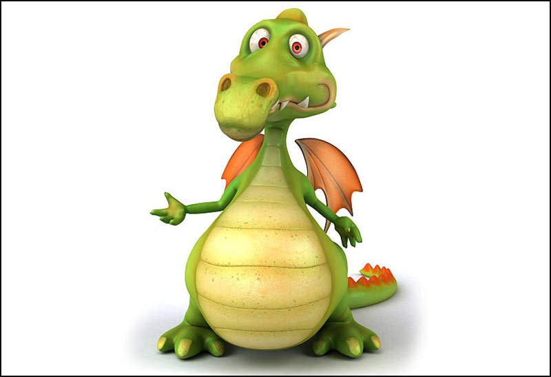 image of Elliot the Dragon with his thumb raised